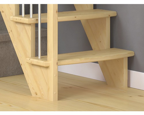 Gros plan d''un escalier en bois avec une rampe en métal