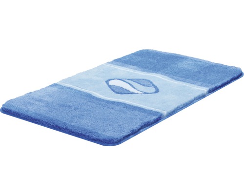 Blaue Badematte mit Muster