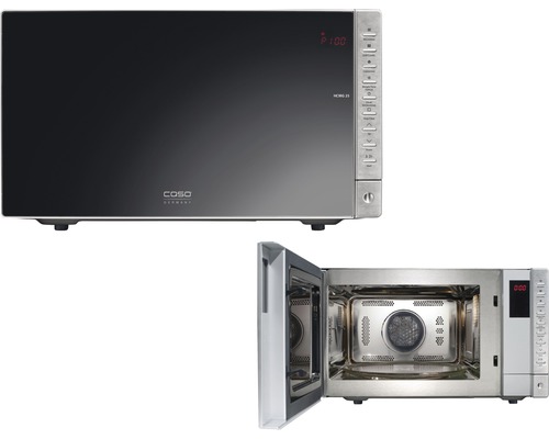 Four à micro-ondes avec porte ouverte et fermée