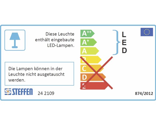Energielabel mit LED-Leuchten Information