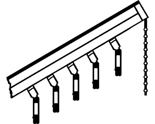 Schiene mit mehreren Aufhängungen und Kettenzug