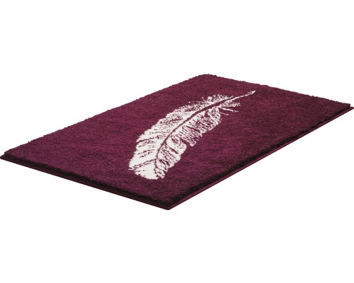 Tapis de bain rectangulaire avec motif de plumes