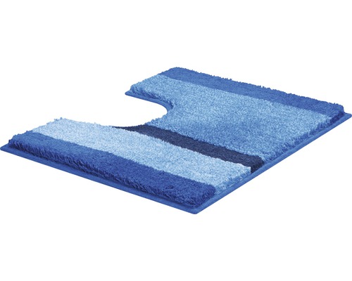 Tapis de toilette bleu à rayures