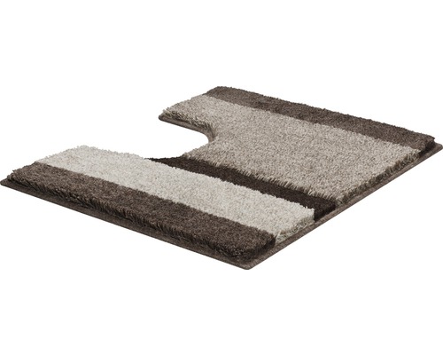Tapis de bain avec découpe WC et motif à rayures