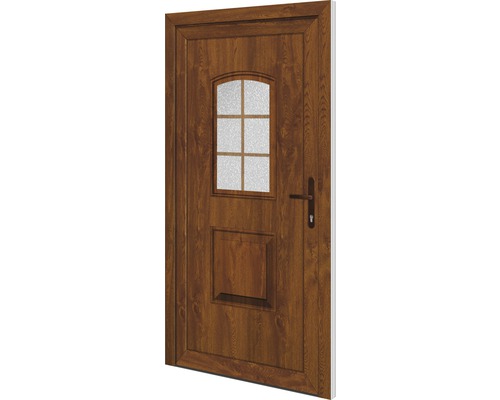 Porte en bois avec insert en verre et poignée