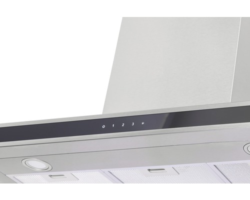 Vue détaillée d''une hotte aspirante avec panneau de commande
