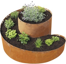 Spirale d'herbes aromatiques avec plantations
