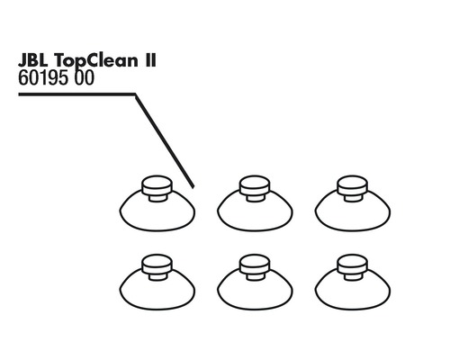 JBL TopClean II Saugnäpfe, Set mit sechs Stück