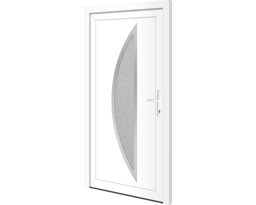 Porte d''entrée blanche avec insert en verre