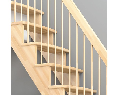 Escalier en bois avec barreaux de garde-corps