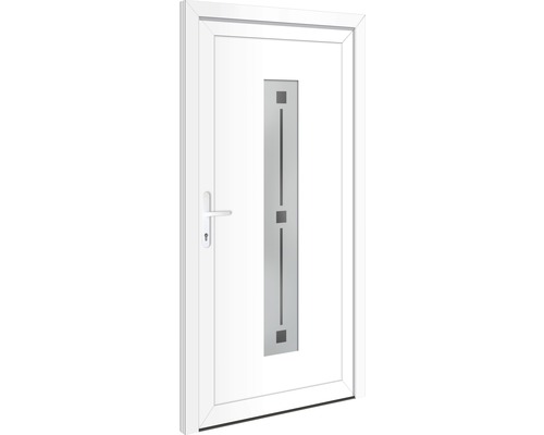 Porte d''entrée blanche avec insert en verre