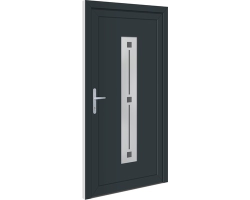 Haustür mit Glaseinsatz und Türgriff