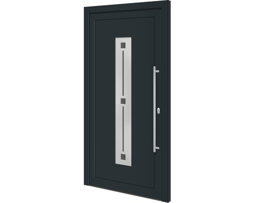 Porte d''entrée avec poignée et élément de design