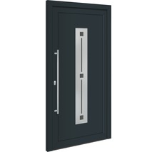 Porte d''entrée avec poignée et insert en verre rectangulaire