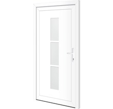 Porte d''entrée blanche avec trois inserts en verre rectangulaires