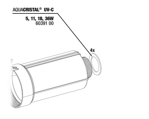 Pièces de rechange AQUACRISTAL UV-C pour appareils 5, 11, 18, 36 watts
