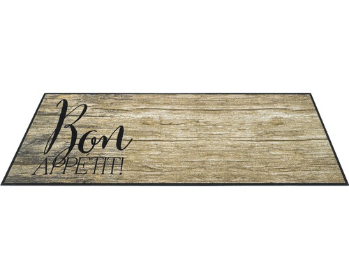 Paillasson aspect bois avec l''inscription Bon appétit