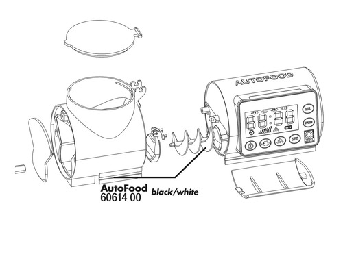 Schéma éclaté d''un distributeur automatique de nourriture AutoFood