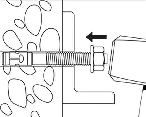 Illustration einer Dübelbefestigung in einer Wand