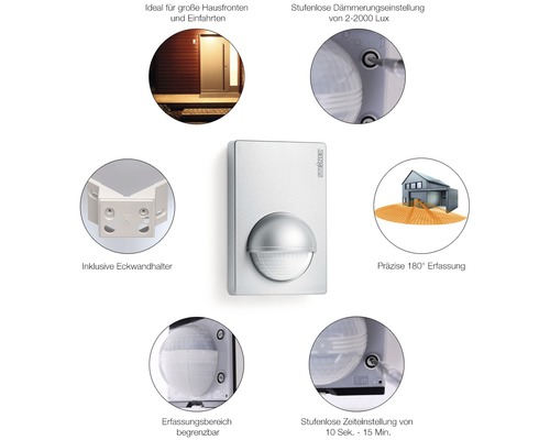 Steinel Bewegungsmelder mit Produkteigenschaften im Überblick