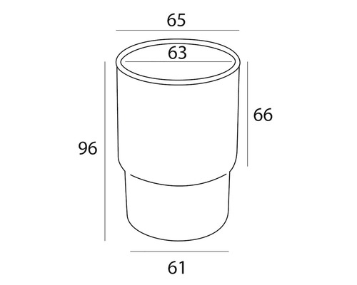 Schéma technique d''un pot de fleurs avec dimensions