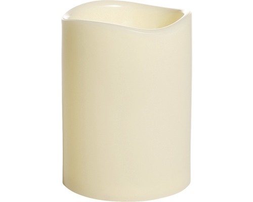 Bougie LED à pile Molto Box Ø 15 H 20 cm avec fonction de minuterie, crème Bougie LED décorative en plastique
