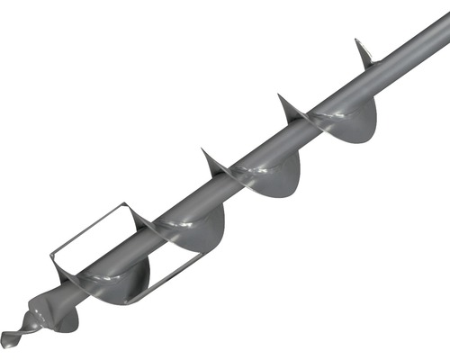 Tarière en métal avec tête de forage en spirale