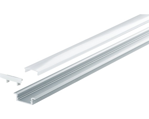 LED-Profil mit Abdeckung und Endkappe