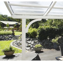 Toit de terrasse avec éléments transparents et vue sur le jardin