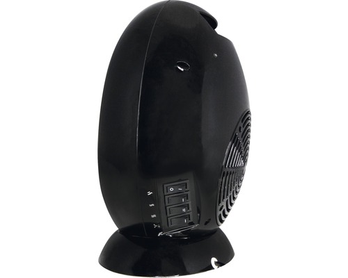 Radiateur soufflant noir avec interrupteurs de commande