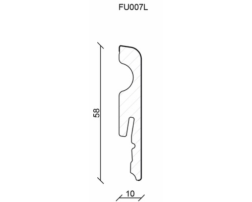 Dessin technique d''un profilé mesurant 58 par 10 millimètres