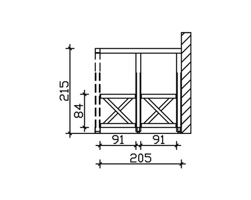 Dessin technique d''un garde-corps de balcon avec indications de dimensions