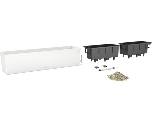 Jardinière rectangulaire avec système d''irrigation et accessoires