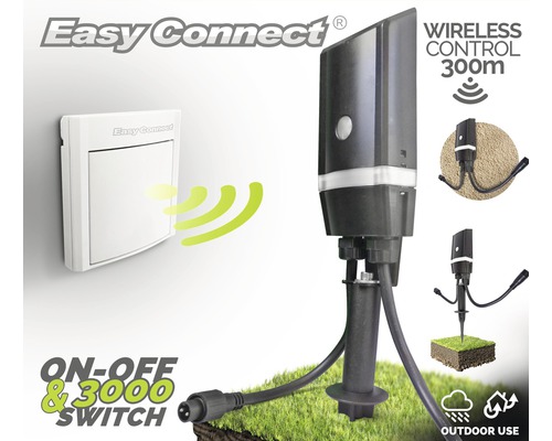 Interrupteur sans fil Easy Connect avec une portée de 300 mètres pour une utilisation en extérieur
