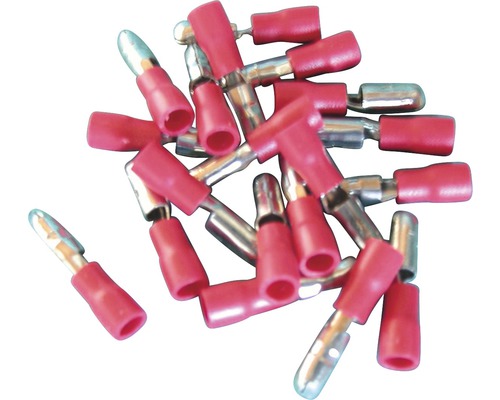 Mehrere rote Aderendhülsen.