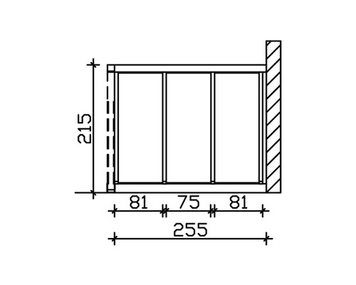 Dessin technique d''une étagère en bois avec indications de dimensions