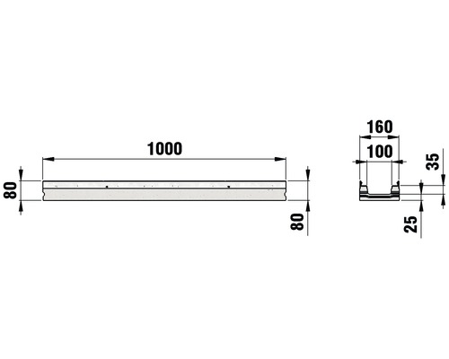 Technische Zeichnung mit Maßangaben
