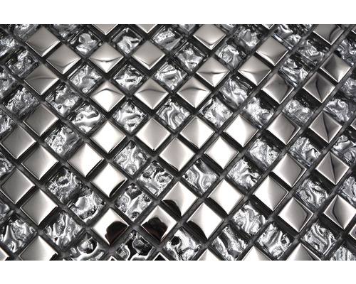 Carreaux de mosaïque en verre et métal de forme carrée