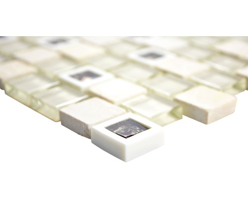 Mosaïque en verre et pierre