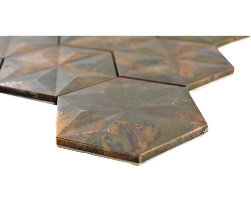 Carreaux muraux hexagonaux avec motif tridimensionnel