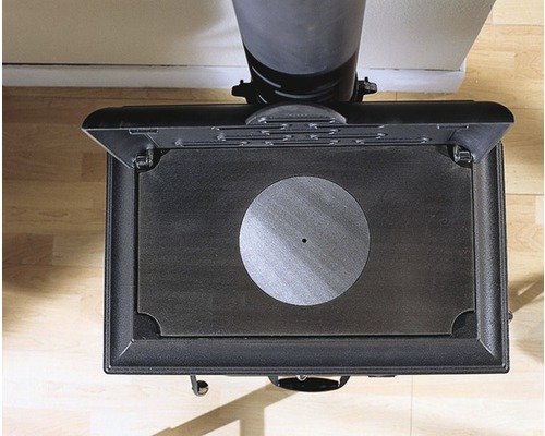 Vue détaillée du dessus d''un poêle à bois