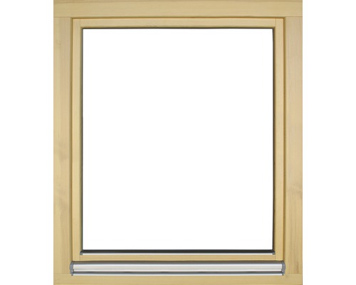 Holzfensterrahmen mit Metallschiene