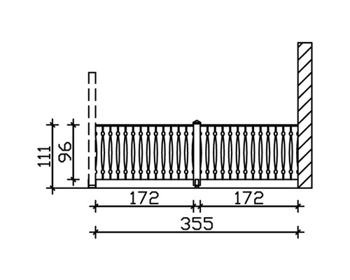 Dessin technique d''une balustrade avec dimensions