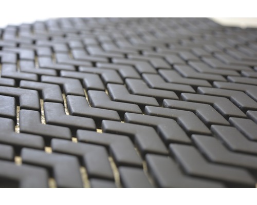 Gros plan d''un tapis de sol modulaire noir avec motif en zigzag