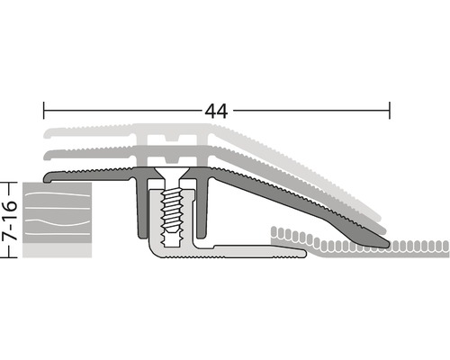 Illustration eines Übergangsprofils mit Größenangaben