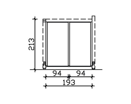 Schéma technique d''une armoire avec indication de la largeur et de la hauteur