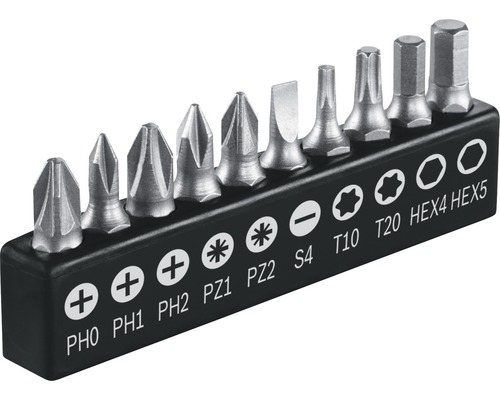 Jeu d''embouts avec différents accessoires dans le support