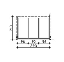 Paroi latérale SKAN HOLZ für Toiture pour terrasses indépendant 305x200 cm chêne clair