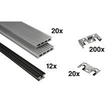 Profilés en aluminium et éléments de fixation en set