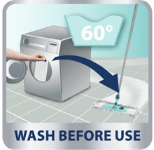 Waschen vor Gebrauch Symbol